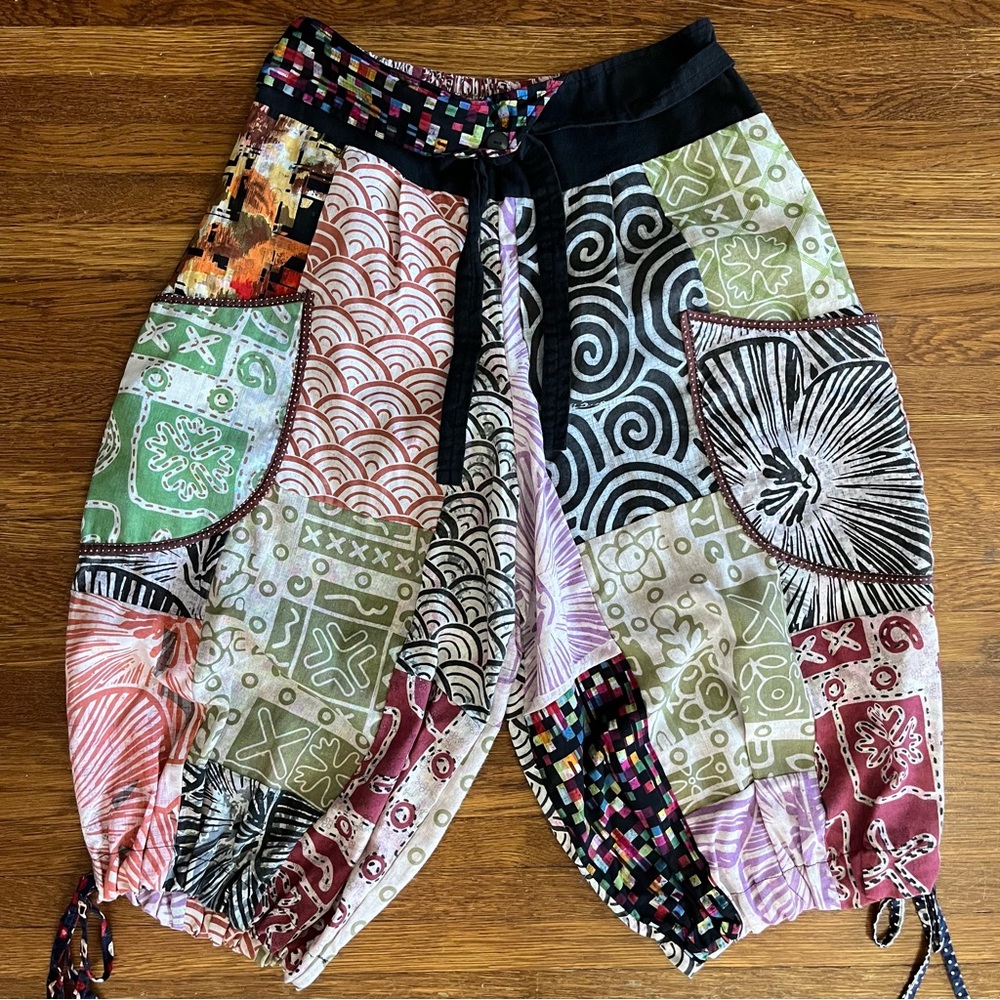 Boho hippie patchwork harem pants M festival - image 1